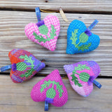 Thistle Embroidery Harris Tweed Heart Ornament