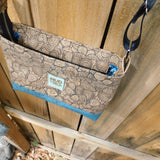 Black Doodles & Blue Cork Shoulder Bag