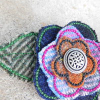 Orange Tweed Brooch