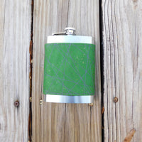 Green w/ Purple Thread, 8oz Flask