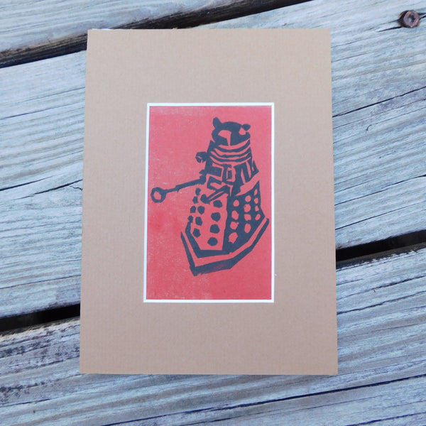 Dalek Red Block Print