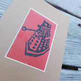 Dalek Red Block Print