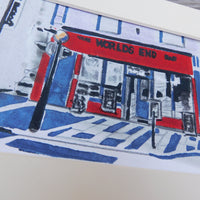 The World's End Bar Block Print