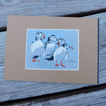 Puffins Block Print