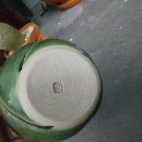 Green Etched Cup/Pot