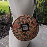 Scandinavian folk cork Round Crossbody Bag