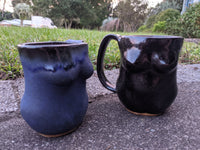 Female form, blue glaze Mug