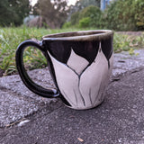 B & W Flower Mug