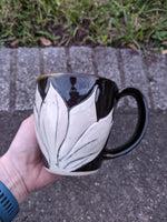 B & W Flower Mug