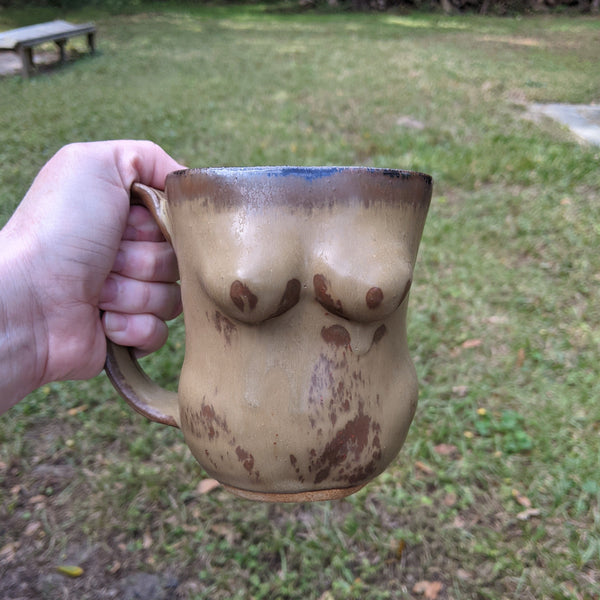 Female form, brown glaze Mug
