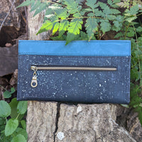 Blue Metallic, Bloom Slender Wallet