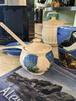 Thistle Honey Pot w/ lid, bowl