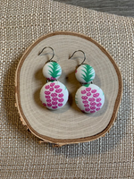 Pink Pineapples button earring